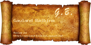 Gauland Balbina névjegykártya